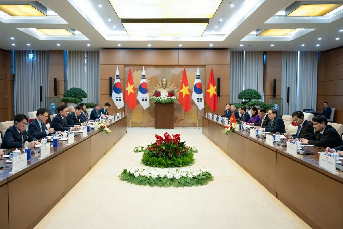 Chủ tịch Quốc hội Trần Thanh Mẫn và Chủ tịch Quốc hội Hàn Quốc Woo Won Shik tiến hành hội đàm. (Nguồn: quochoi.vn) Chủ tịch Quốc hội Trần Thanh Mẫn và Chủ tịch Quốc hội Hàn Quốc Woo Won Shik tiến hành hội đàm. (Nguồn: quochoi.vn)