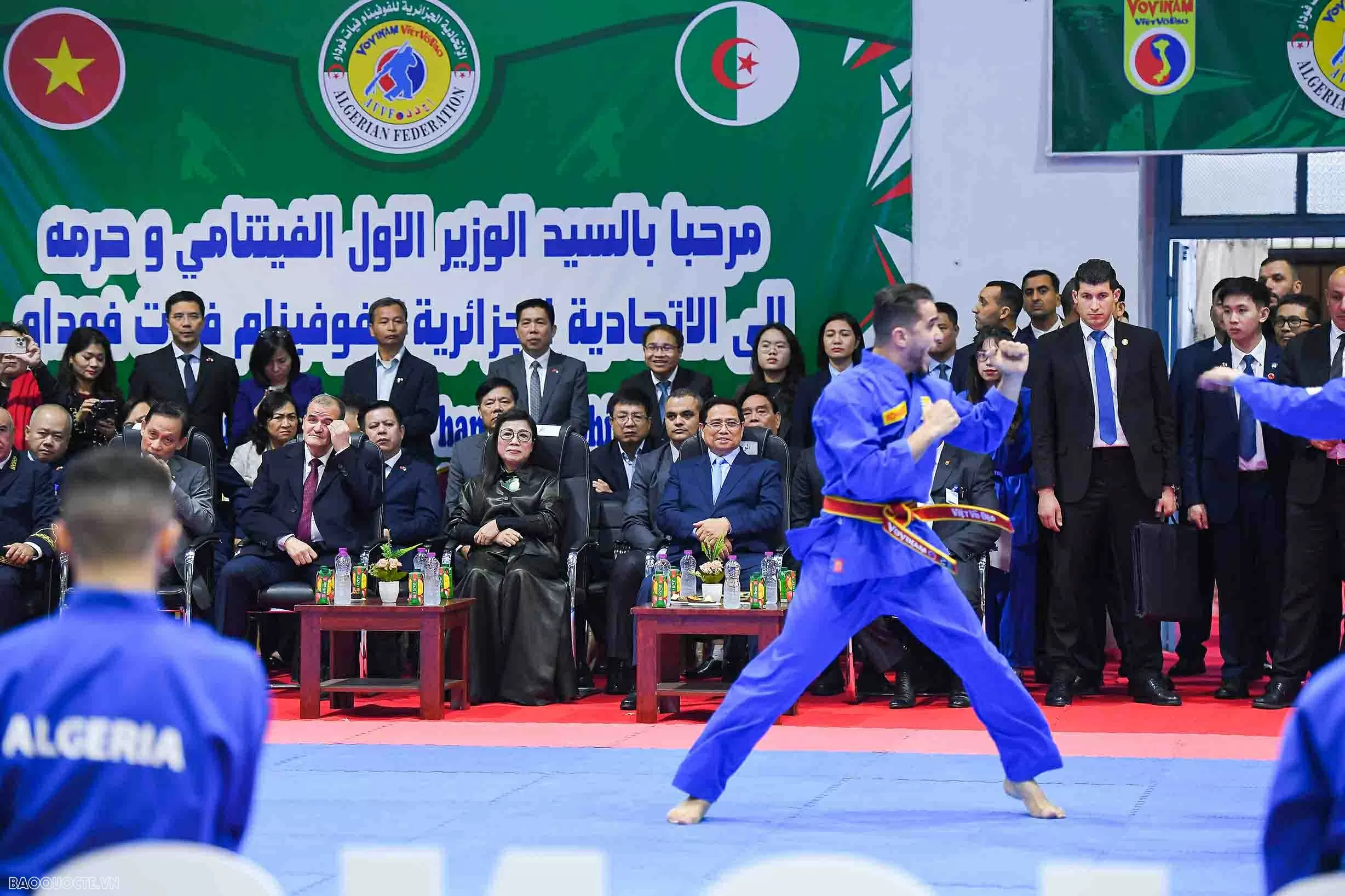 Thăm Liên đoàn Vovinam và dự khán buổi biểu diễn Vovinam của Đội tuyển quốc gia Algeria