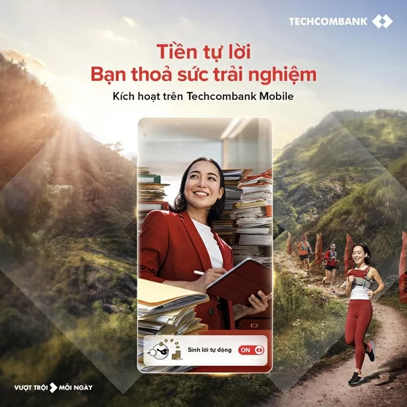 Sinh Lời Tự Động cho dòng tiền nhàn rỗi trên Techcombank Mobile.