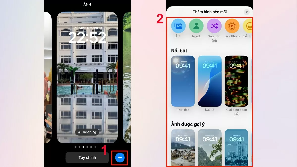 Chọn hình nền. Chọn hình nền.