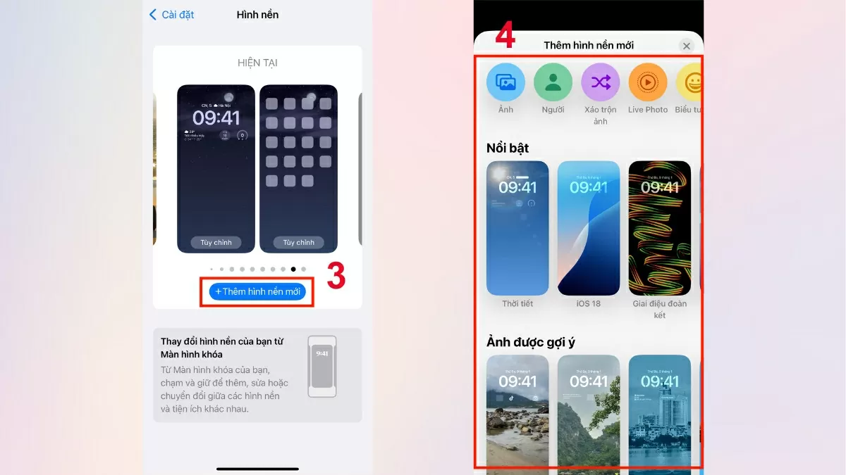 Chọn hình nền mới.