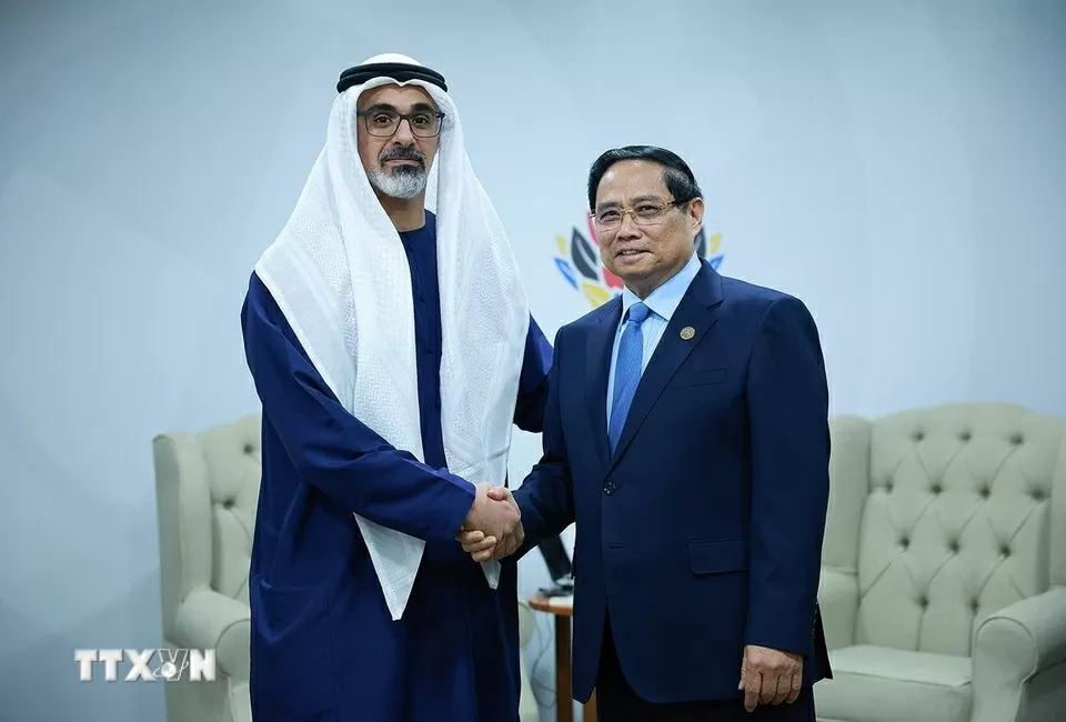 Thủ tướng Phạm Minh Chính gặp lãnh đạo các nước, các tổ chức quốc tế tại Thượng đỉnh G20 Việt Nam luôn coi trọng việc củng cố quan hệ hợp tác với UAE