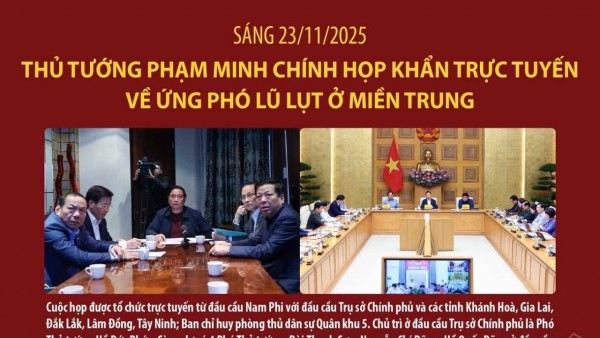 Cuộc họp khẩn trực tuyến từ Nam Phi của Thủ tướng Chính phủ về ứng phó lũ lụt ở miền Trung