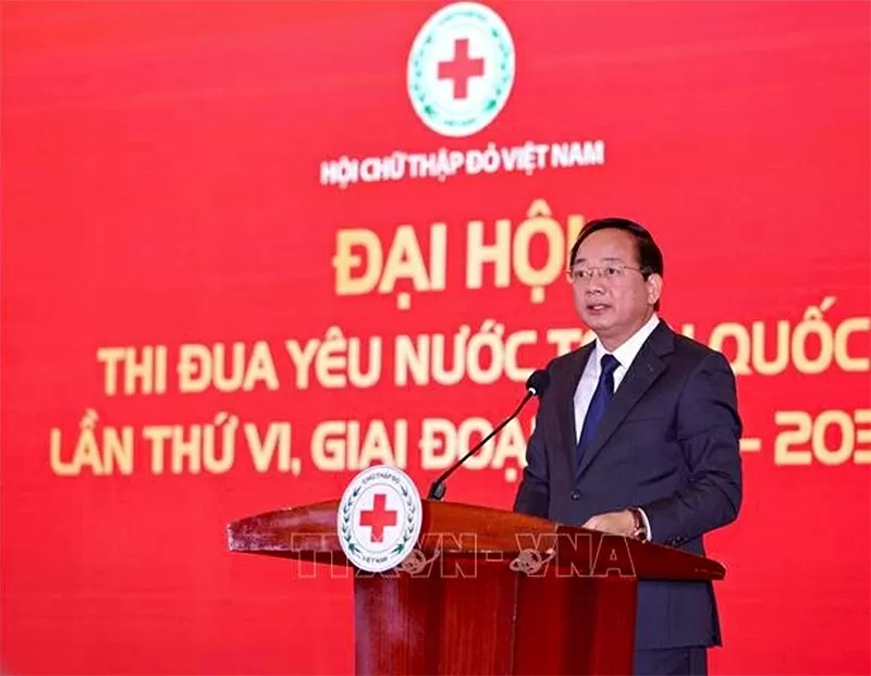 Bí thư Trung ương Đảng, Trưởng ban Tuyên giáo và Dân vận Trung ương Trịnh Văn Quyết phát biểu tại đại hội.