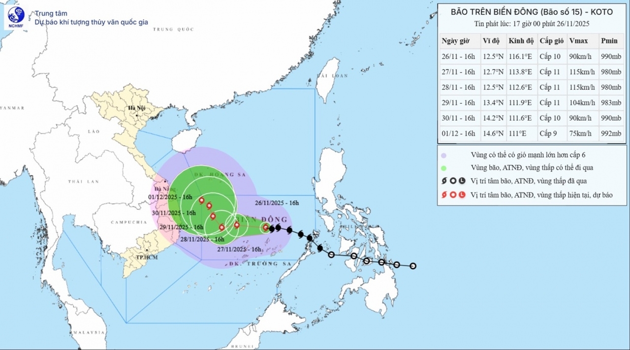 du bao thoi tiet ngay mai 2711 bac bo dem va sang troi ret vung nui ret dam cac khu vuc ngay nang bao so 15 kha nang manh them