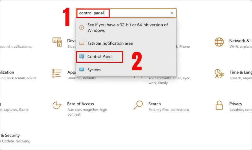 Mở Control Panel. Mở Control Panel.
