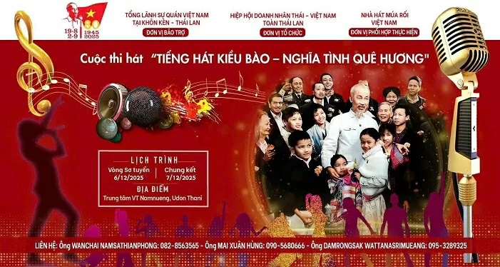 Tổ chức Cuộc thi 'Tiếng hát kiều bào – Nghĩa tình quê hương' tại Thái Lan