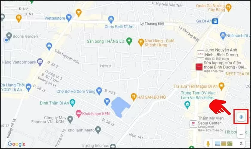 Mở trình duyệt Chrome và truy cập Google Maps.. Mở trình duyệt Chrome và truy cập Google Maps..