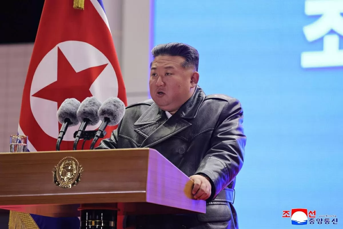 Nhà lãnh đạo Triều Tiên Kim Jong Un tại Lễ kỷ niệm 80 năm thành lập lực lượng không quân của Quân đội nhân dân Triều Tiên. (Nguồn: Yonhap)