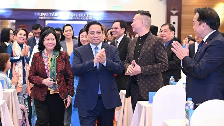 Thủ tướng Phạm Minh Chính tới dự Hội nghị. (Ảnh: Trần Hải)