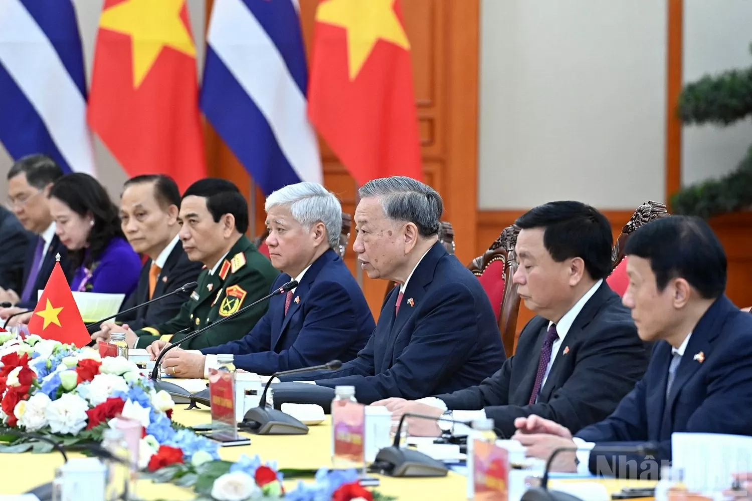 Sáng 1/9, tại Trụ sở Trung ương Đảng, sau lễ đón cấp Nhà nước, Tổng Bí thư Tô Lâm hội đàm với Bí thư Thứ nhất Ban Chấp hành Trung ương Đảng Cộng sản Cuba, Chủ tịch nước Cộng hòa Cuba Miguel Diaz-Canel Bermudez.