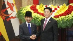 Chủ tịch nước Lương Cường chủ trì lễ đón chính thức Quốc vương Brunei Darussalam Haji Hassanal Bolkiah