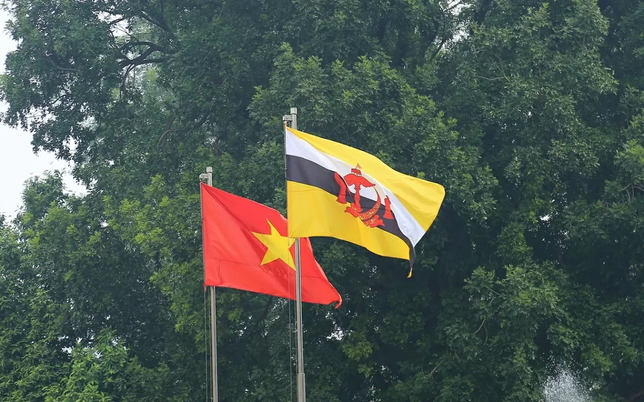 Chuyến thăm lần này của Quốc vương Brunei khẳng định quyết tâm của hai nước không ngừng củng cố, làm sâu sắc quan hệ hữu nghị và hợp tác trên tất cả các lĩnh vực sau khi nâng cấp quan hệ song phương lên Đối tác toàn diện vào năm 2019. (Ảnh: Thành Long) Chuyến thăm lần này của Quốc vương Brunei khẳng định quyết tâm của hai nước không ngừng củng cố, làm sâu sắc quan hệ hữu nghị và hợp tác trên tất cả các lĩnh vực sau khi nâng cấp quan hệ song phương lên Đối tác toàn diện vào năm 2019. (Ảnh: Thành Long)