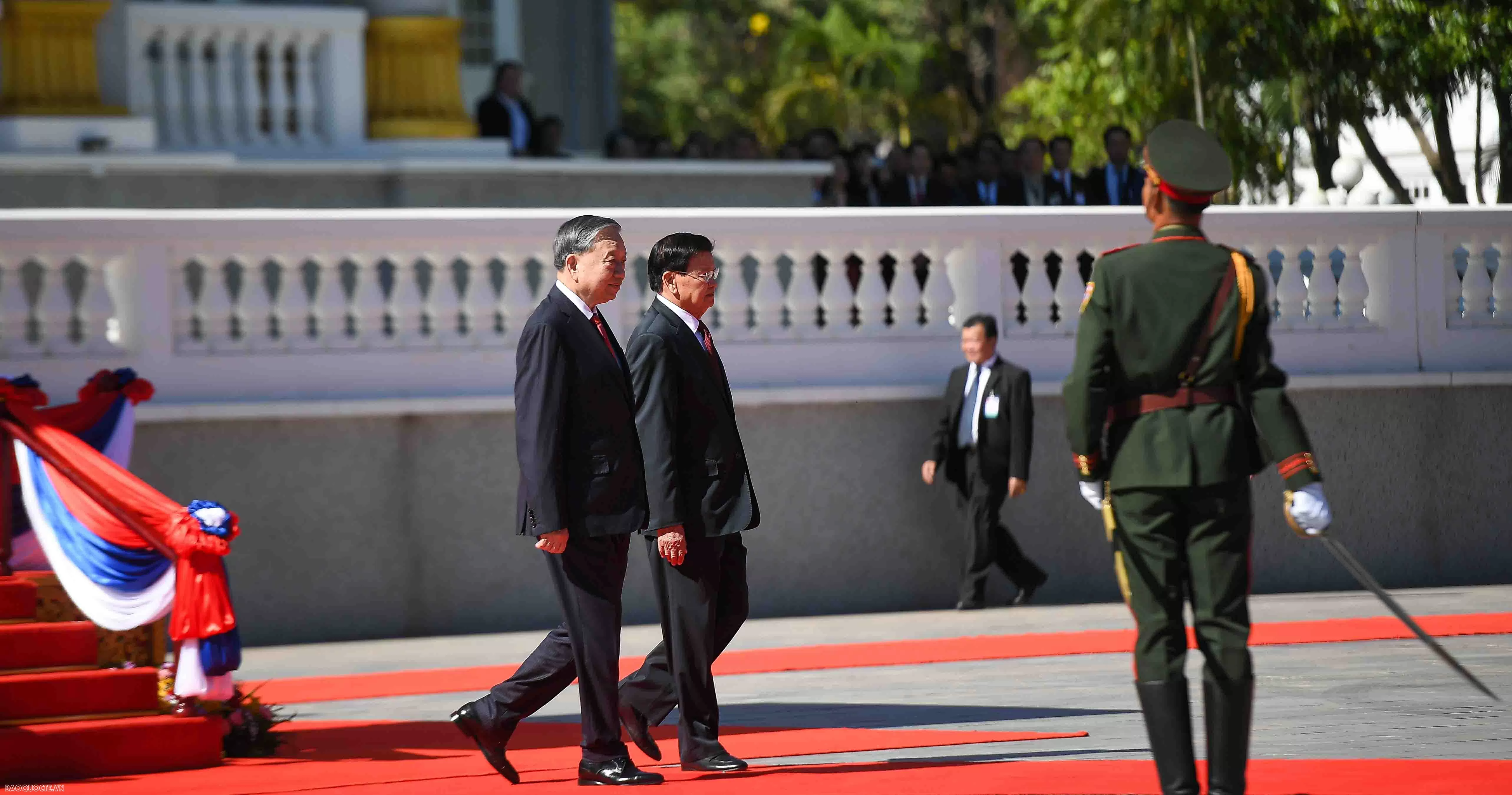 Lễ đón chính thức Tổng Bí thư Tô Lâm và Phu nhân tại Lào