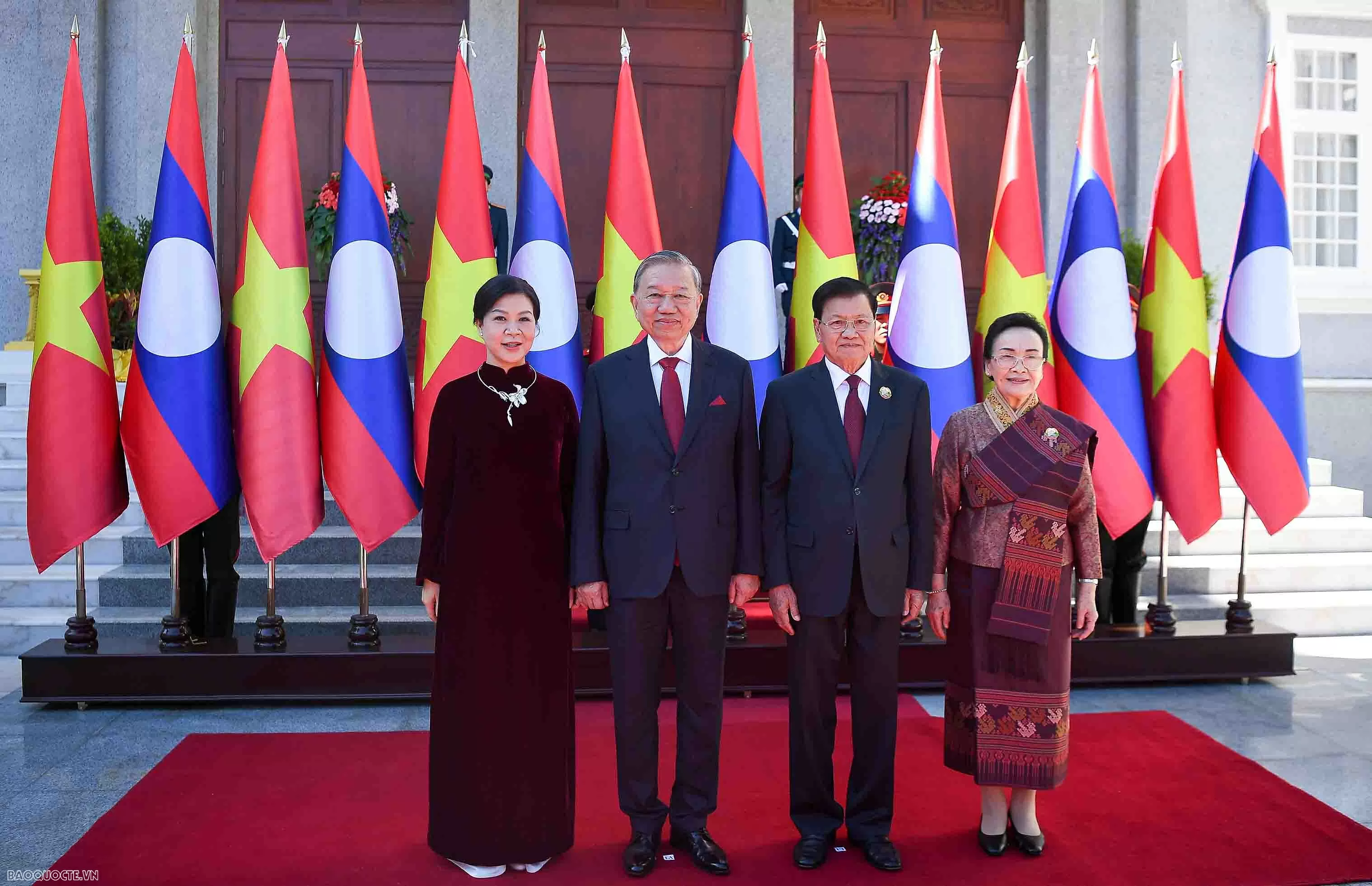 Lễ đón chính thức Tổng Bí thư Tô Lâm và Phu nhân tại Lào