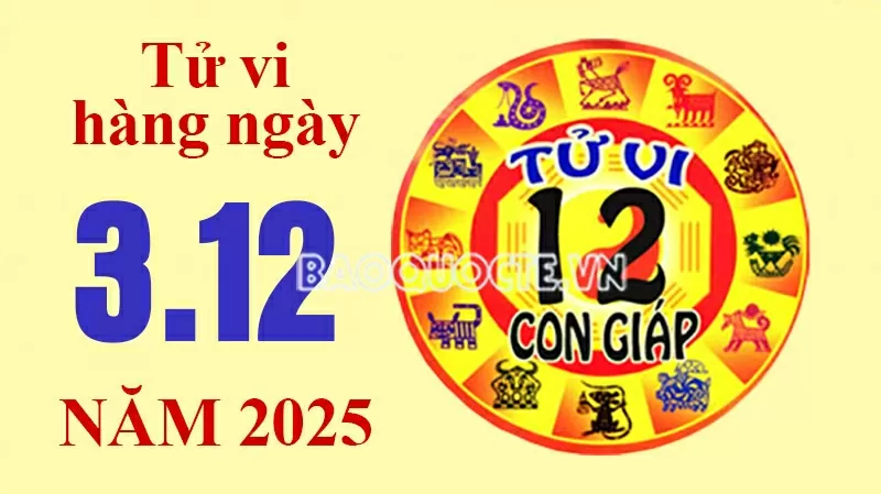 Tử vi hôm nay, xem tử vi 12 con giáp hôm nay ngày 3/12/2025: