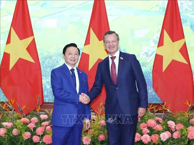 Phó Thủ tướng Trần Hồng Hà tiếp Phó Chủ tịch thứ nhất Hội đồng Liên bang Quốc hội Nga