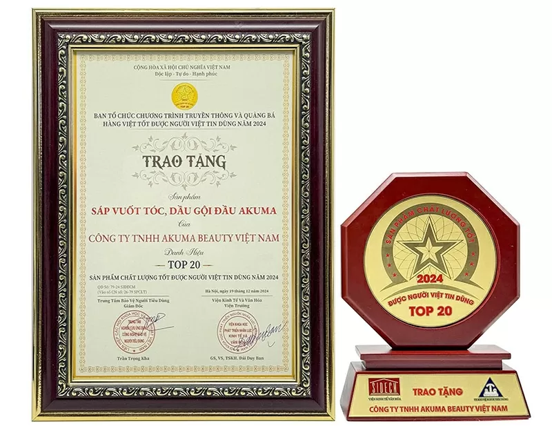 AKUMA nhận cup top 20 sản phẩm chất lượng tốt.