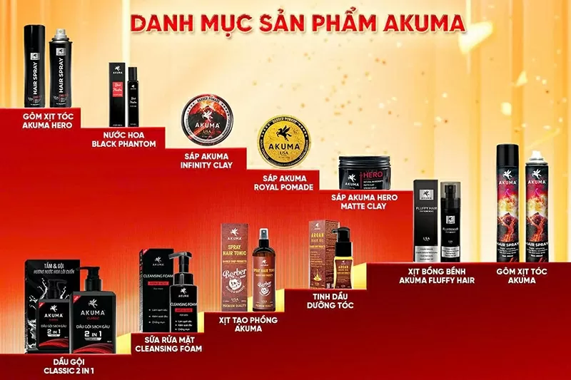 AKUMA có đầy đủ sản phẩm men’s care phục vụ cánh mày râu.
