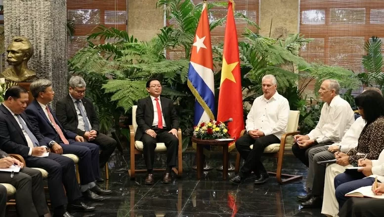 Phó Thủ tướng Chính phủ Hồ Quốc Dũng gặp Bí thư thứ nhất, Chủ tịch Cuba Miguel Díaz-Canel