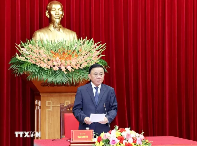 Ủy viên Bộ Chính trị, Thường trực Ban Bí thư Trần Cẩm Tú tiếp đoàn cán bộ cao cấp Đảng Nhân dân Cách mạnh Lào