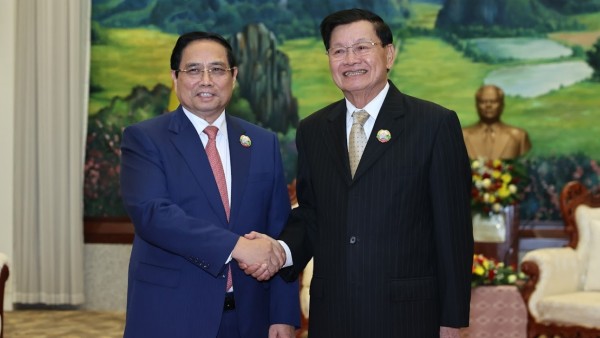 Thủ tướng Phạm Minh Chính hội kiến Tổng Bí thư, Chủ tịch nước Lào Thongloun Sisoulith
