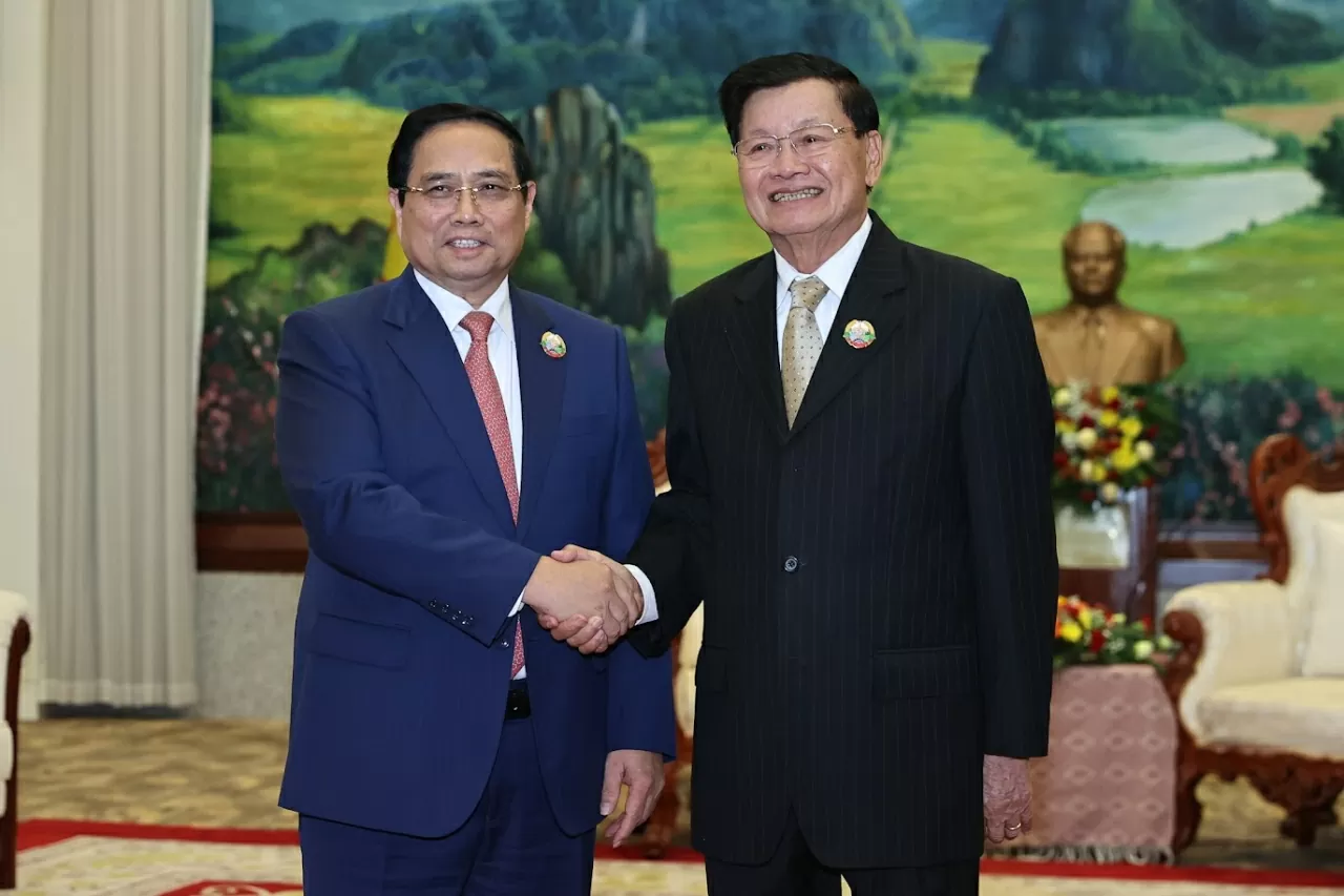 Thủ tướng Phạm Minh Chính hội kiến Tổng Bí thư, Chủ tịch nước Lào Thongloun Sisoulith