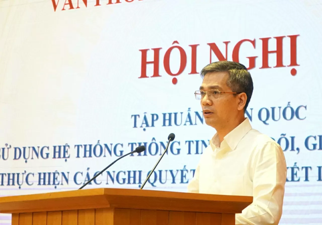Phó Chánh Văn phòng Trung ương Đảng phát biểu khai mạc. (Nguồn: dangcongsan.vn)