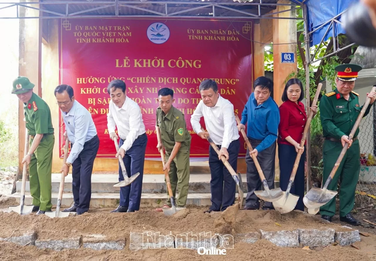 Tỉnh Khánh Hòa khởi công xây nhà cho hộ dân bị sập hoàn toàn do thiên tai