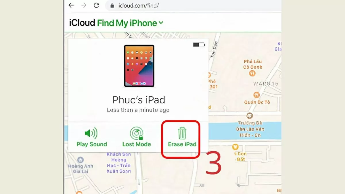 Xóa dữ liệu iPad để khôi phục.