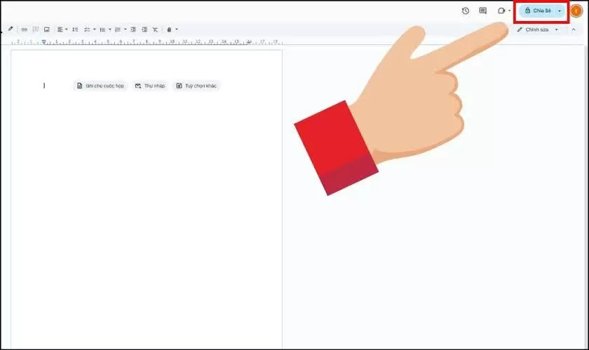 Mở tài liệu và truy cập cài đặt chia sẻ.