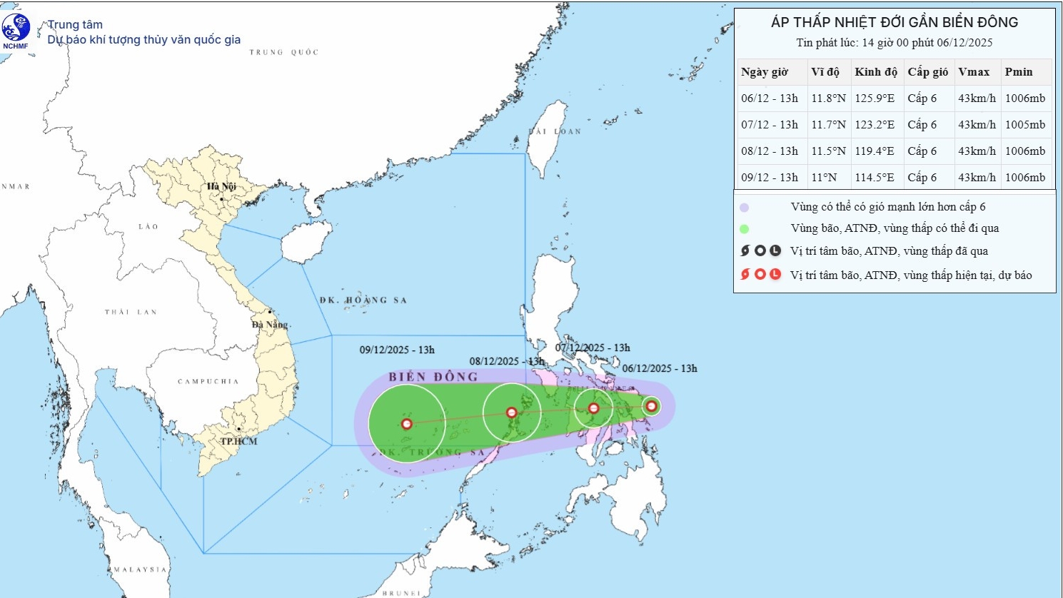 Áp thấp nhiệt đới sắp vào Biển Đông với tốc độ tăng nhanh