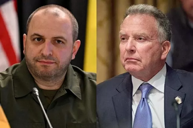 Thư ký Hội đồng An ninh và Quốc phòng Quốc gia Ukraine Rustem Umerov và Đặc phái viên Mỹ Steve Witkoff (Ảnh: X).