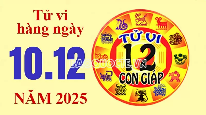 Tử vi hôm nay, xem tử vi 12 con giáp hôm nay ngày 10/12/2025: Tử vi hôm nay, xem tử vi 12 con giáp hôm nay ngày 10/12/2025: