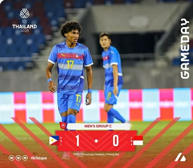 U22 Philippines giành tấm vé bán kết đầu tiên của môn bóng đá nam SEA Games 33. (Nguồn: X) U22 Philippines giành tấm vé bán kết đầu tiên của môn bóng đá nam SEA Games 33. (Nguồn: X)