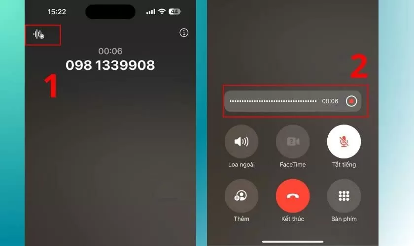 Kích hoạt ghi âm khi cuộc gọi đang diễn ra.