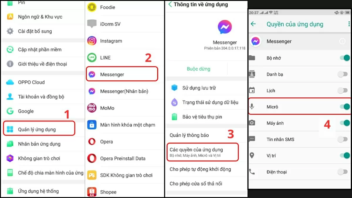 Trên Android.