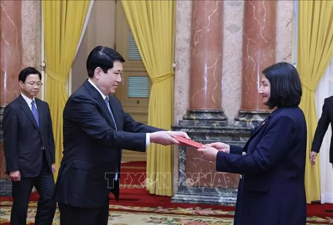 Chủ tịch nước Lương Cường tiếp đại sứ các nước trình Quốc thư