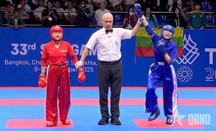 SEA Games 33: Hoàng Thị Thùy Giang đạt thành tích Huy chương Vàng kickboxing cho thể thao Việt Nam SEA Games 33: Hoàng Thị Thùy Giang đạt thành tích Huy chương Vàng kickboxing cho thể thao Việt Nam
