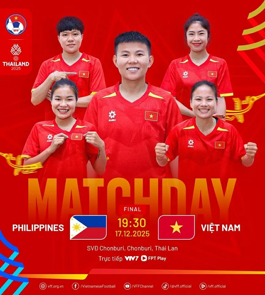 Chung kết bóng đá nữ SEA Games 33: Xem trực tiếp nữ Việt Nam và nữ Philippines trên kênh nào Chung kết bóng đá nữ SEA Games 33: Xem trực tiếp nữ Việt Nam và nữ Philippines trên kênh nào