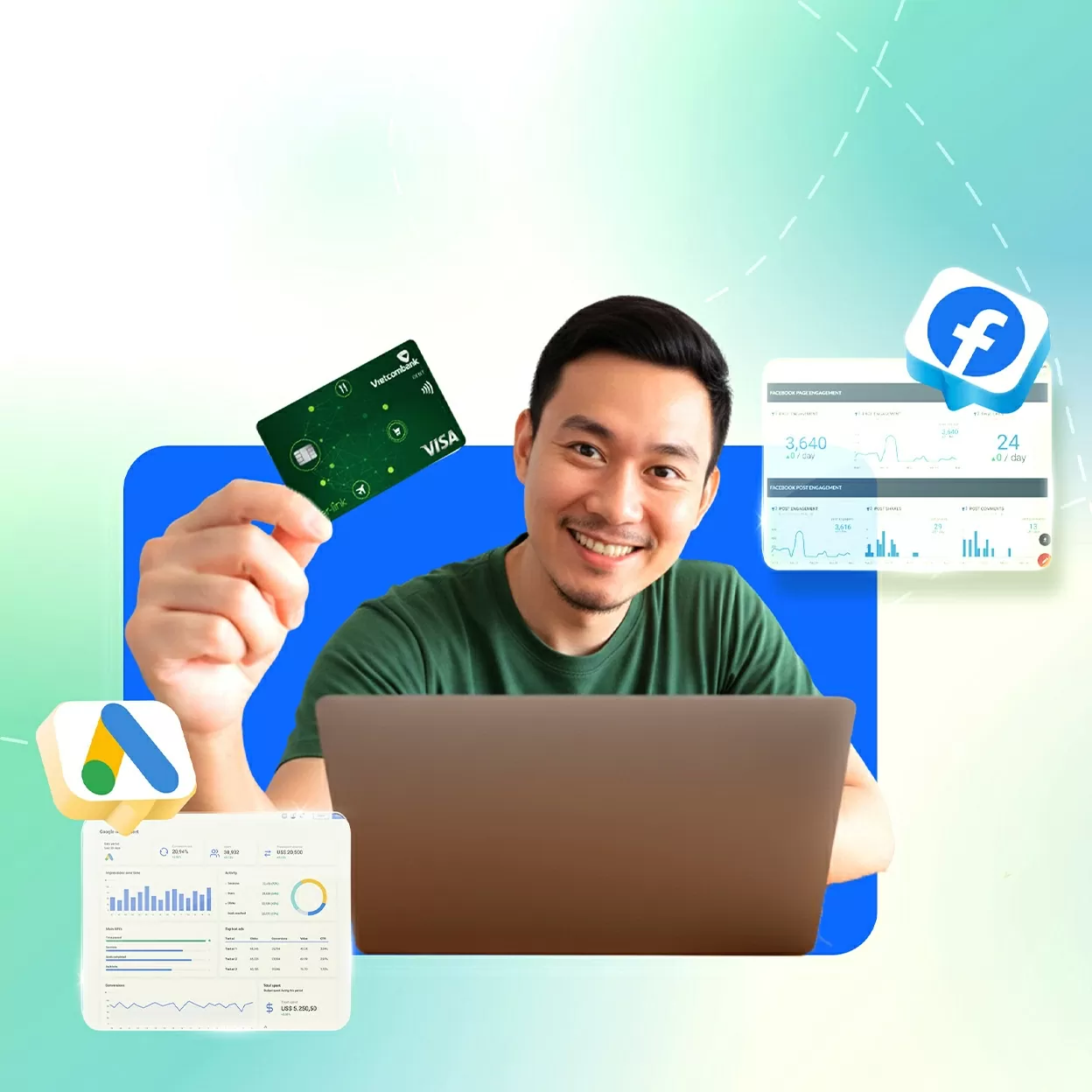 Chạy Ads không lo phí 'chát': Vietcombank đồng hành cộng đồng marketing, quảng cáo mùa cao điểm Chạy Ads không lo phí 'chát': Vietcombank đồng hành cộng đồng marketing, quảng cáo mùa cao điểm