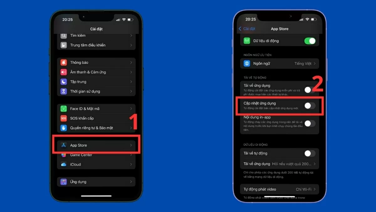 Bạn phải mở Cài đặt, chọn App Store.