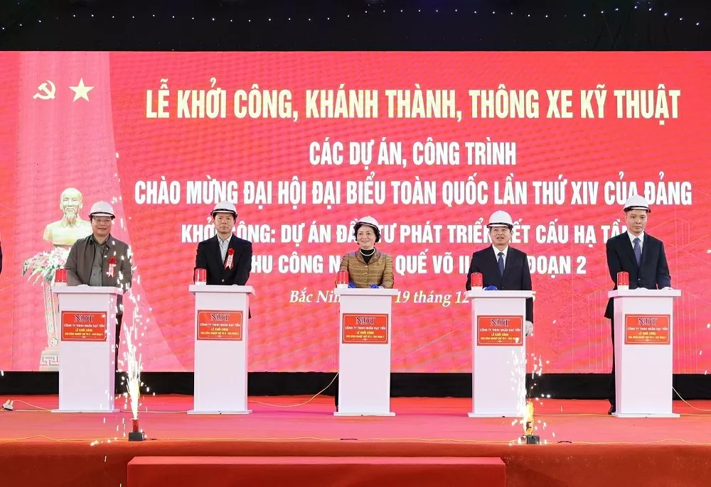 Chào mừng Đại hội XIV của Đảng: Bắc Ninh khởi công 4 dự án, công trình lớn