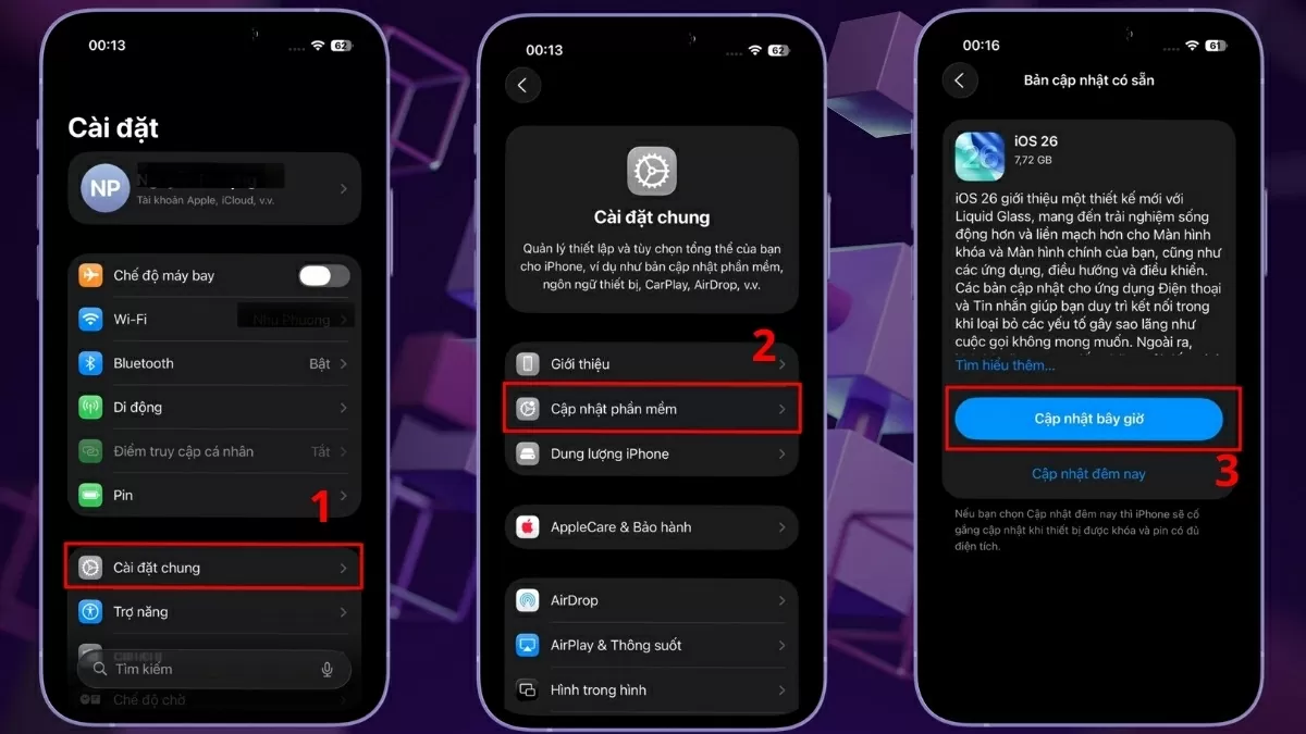 Kiểm tra và cập nhật iOS. Kiểm tra và cập nhật iOS.