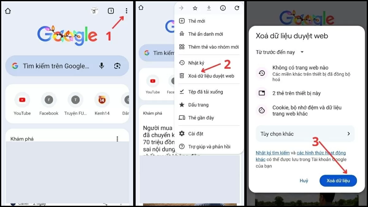 Trên Android (Chrome).
