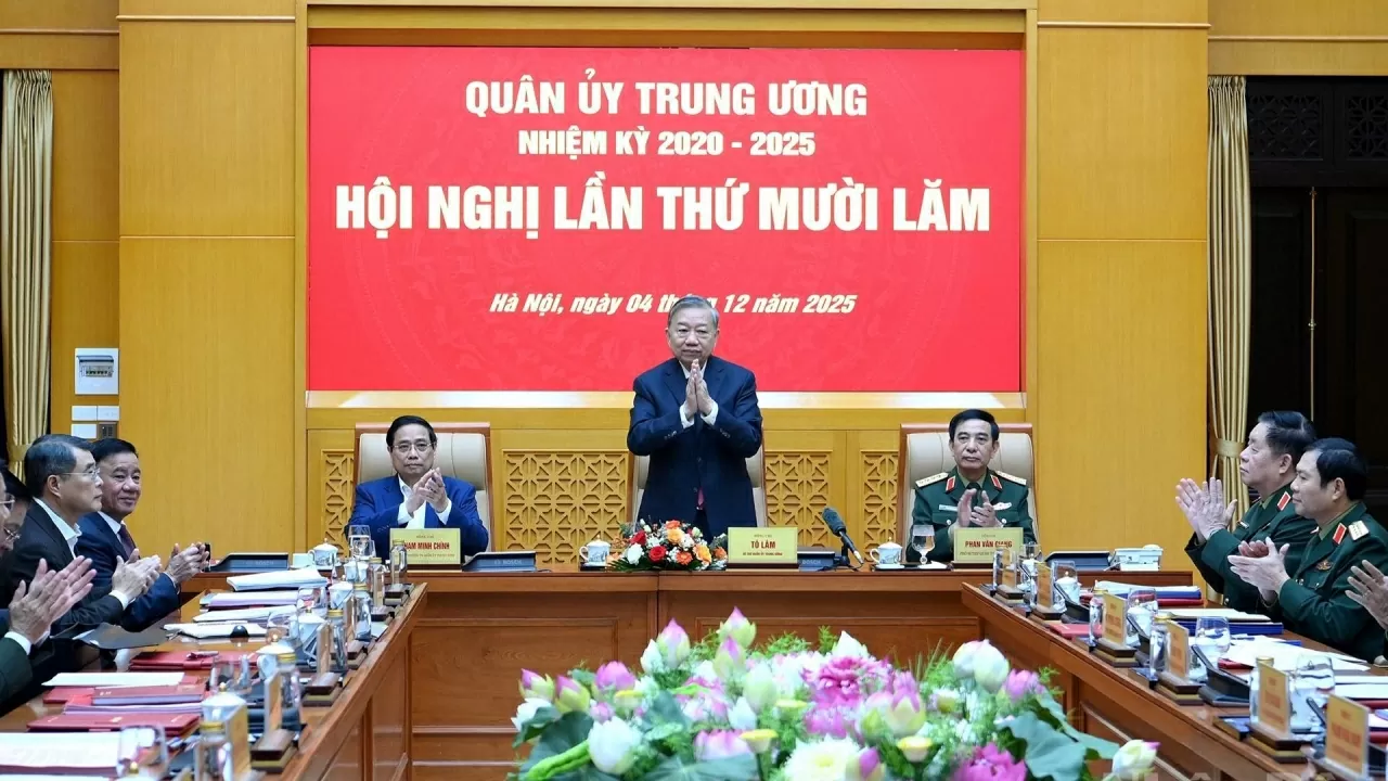 Tổng Bí thư Tô Lâm, Bí thư Quân ủy Trung ương chủ trì Hội nghị Quân ủy Trung ương lần thứ 15. (Nguồn: Báo Nhân dân) Tổng Bí thư Tô Lâm, Bí thư Quân ủy Trung ương chủ trì Hội nghị Quân ủy Trung ương lần thứ 15. (Nguồn: Báo Nhân dân)