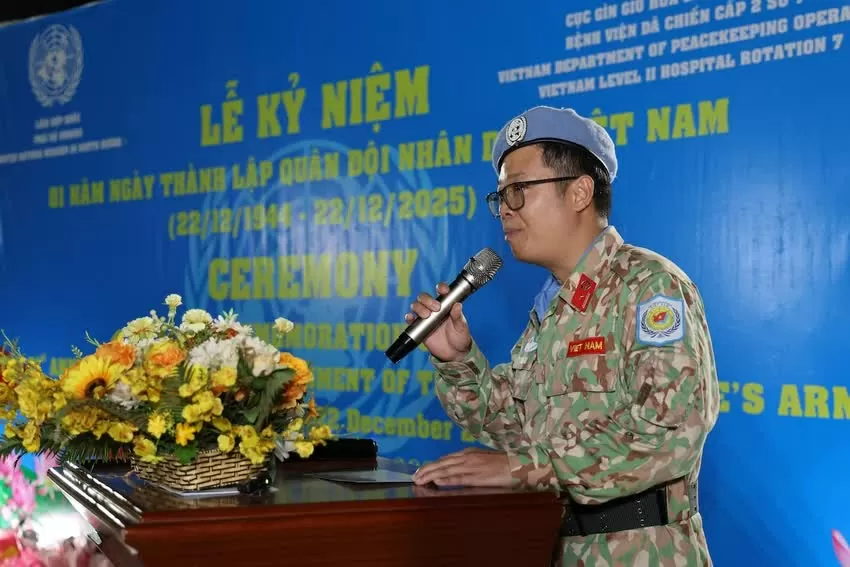 Kỷ niệm Ngày thành lập Quân đội Nhân dân Việt Nam tại Nam Sudan Kỷ niệm Ngày thành lập Quân đội Nhân dân Việt Nam tại Nam Sudan
