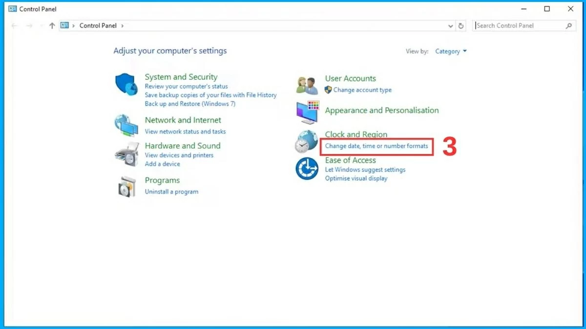 Truy cập phần thay đổi định dạng ngày giờ. Truy cập phần thay đổi định dạng ngày giờ.
