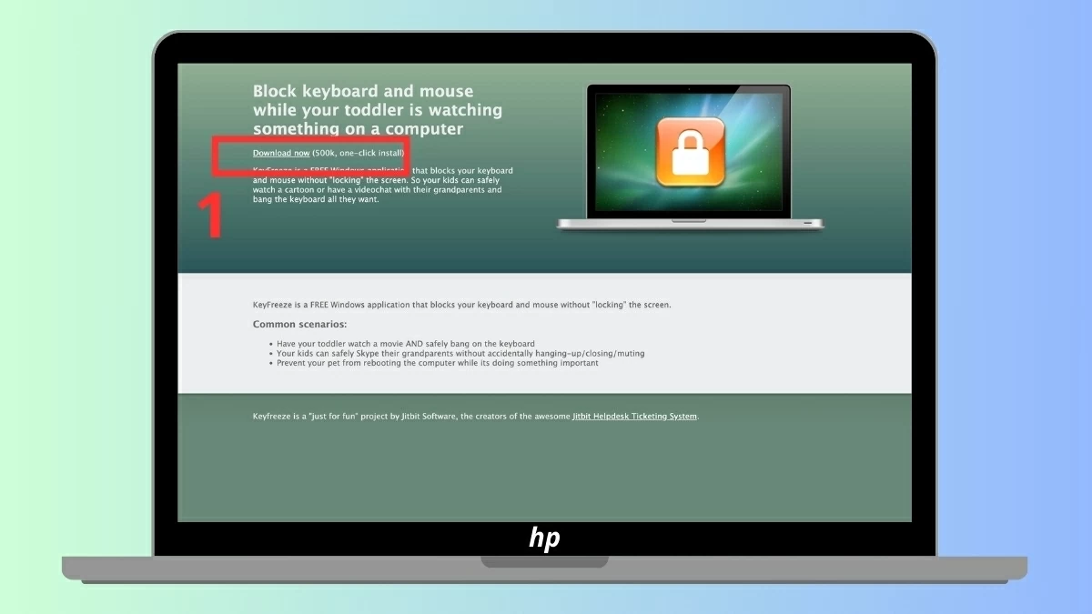 Tải và cài đặt phần mềm KeyFreeze về máy tính.