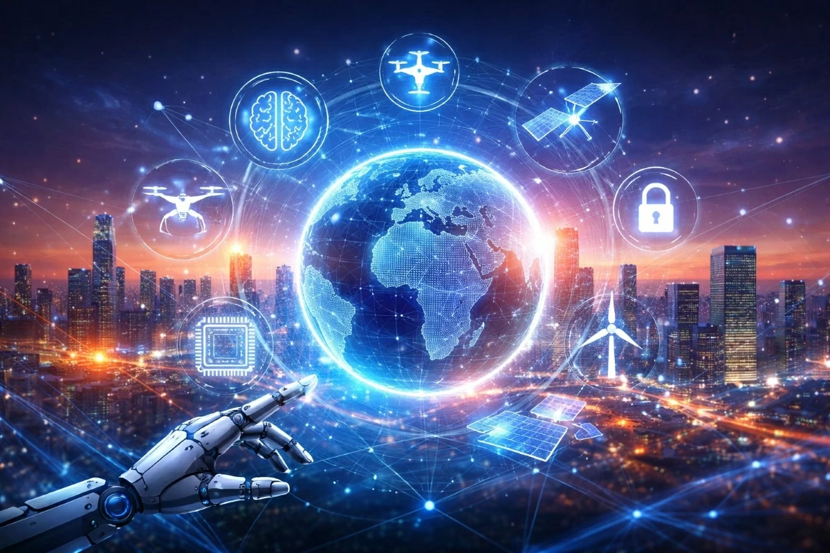 Thành phố tương lai và những kết nối công nghệ. (Ảnh minh họa tạo bởi AI) Thành phố tương lai và những kết nối công nghệ. (Ảnh minh họa tạo bởi AI)